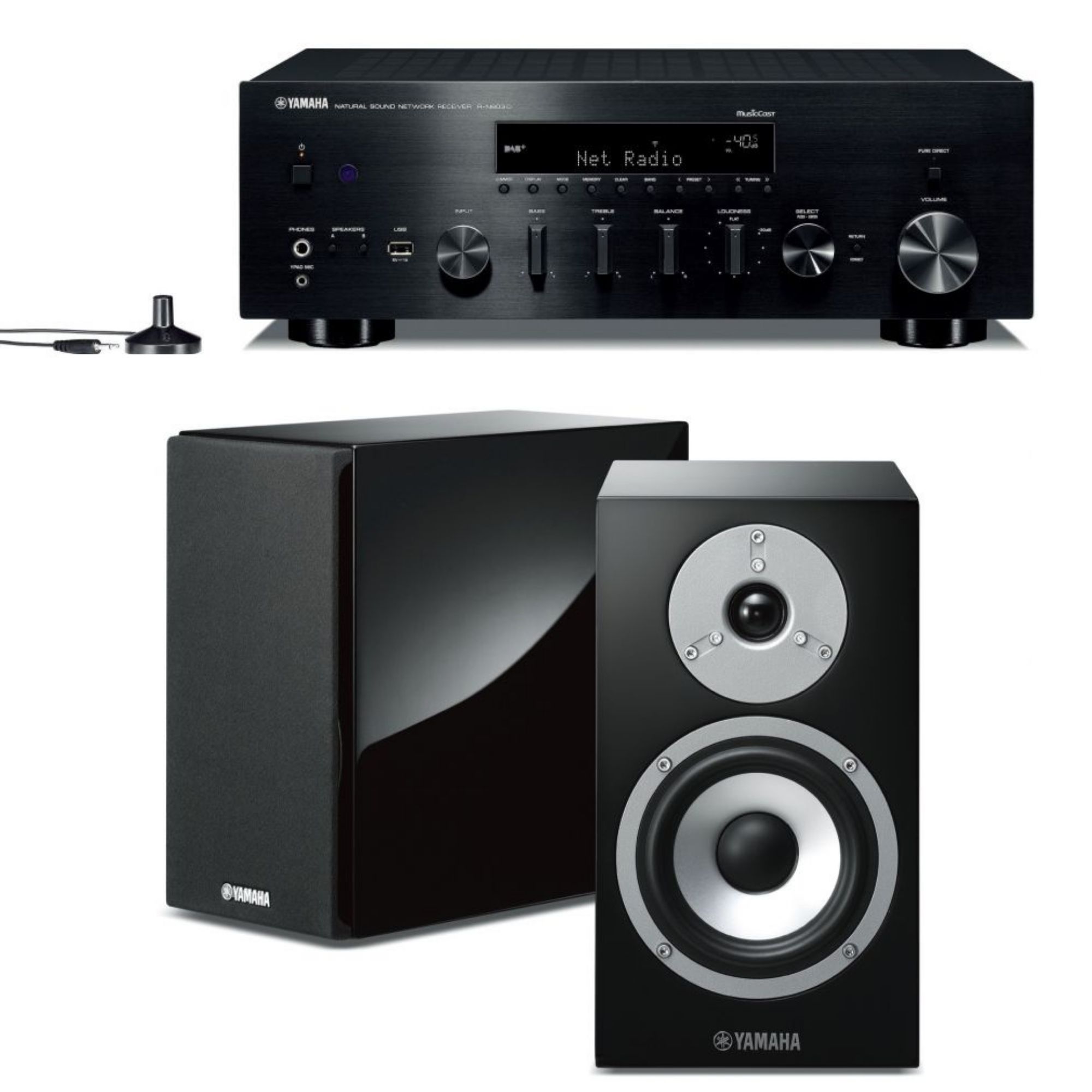 Yamaha MusicCast R-N803D Receiver and ANS-BP401 Bookshelf Speakers in ...