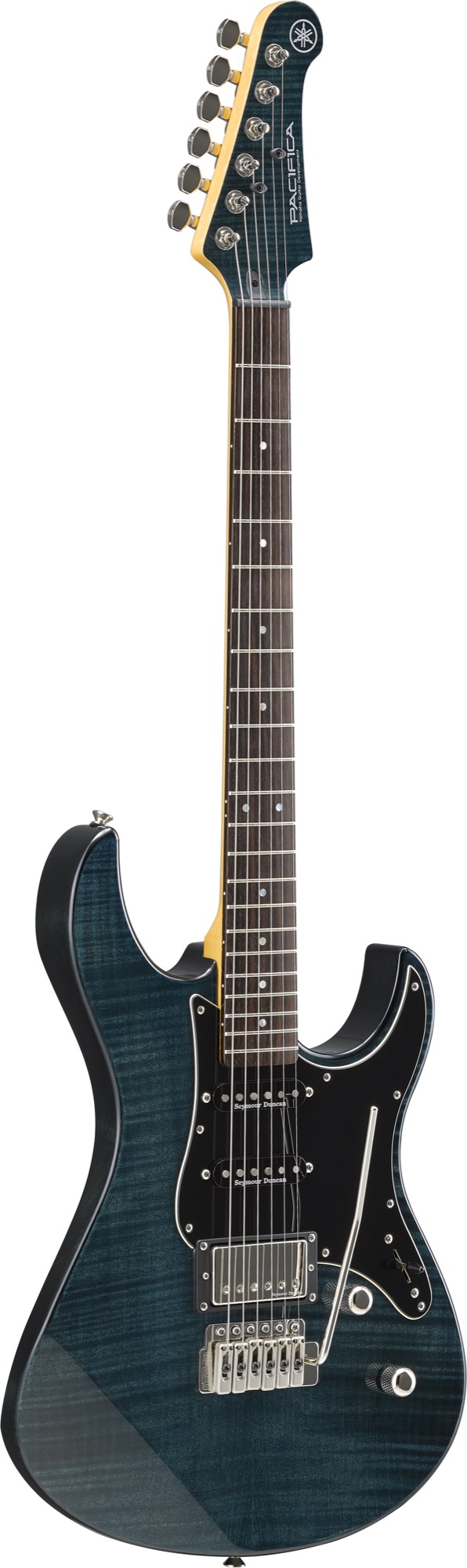 Pacifica 612V FM Mk II Electric Guitar In Indigo Blue Finish with Flamed  Maple Top & Black Scratchplate