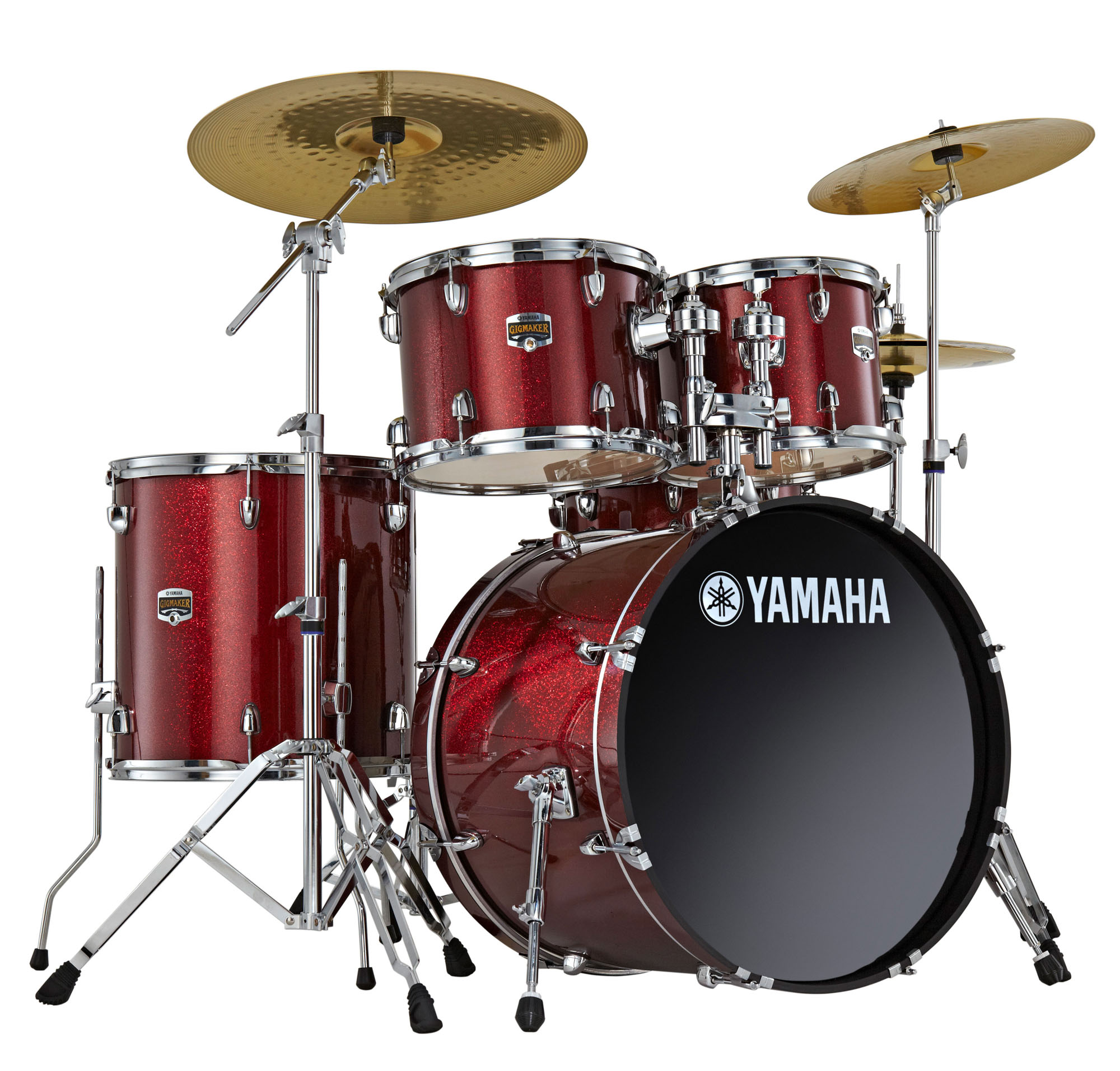 Yamaha GM0F5BGG5UKC Gigmaker Drum Set Burgundy Glitter (20") Cymbals