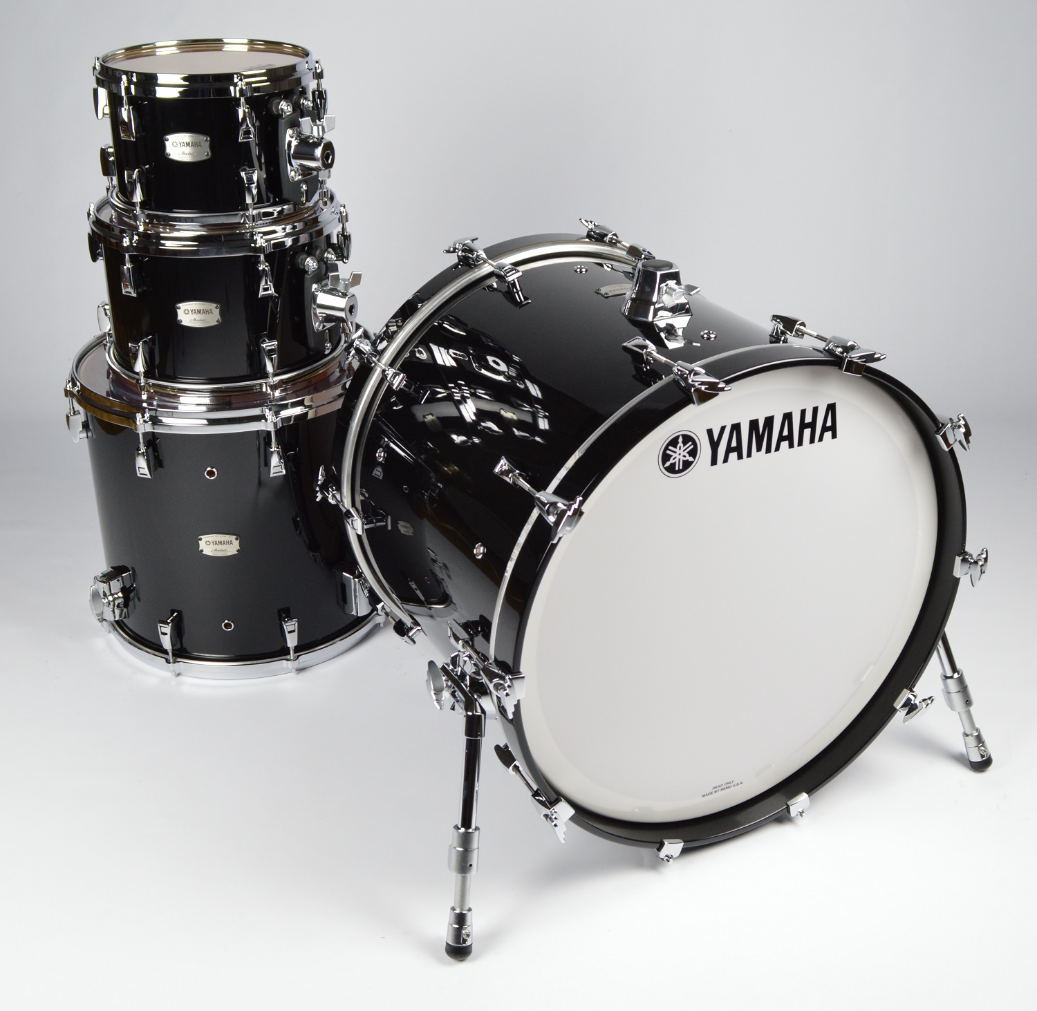 Yamaha Absolute Hybrid Maple Fusion Drum Set In Solid Black Finish ...