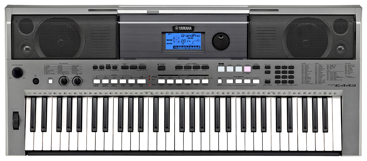 Yamaha PSR-E443 Touch-Sensitive Portable Keyboard 61-Key with computer