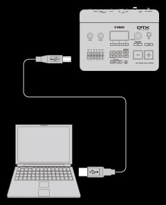 Connect a USB cable from the DTX720K to your computer to record MIDI data