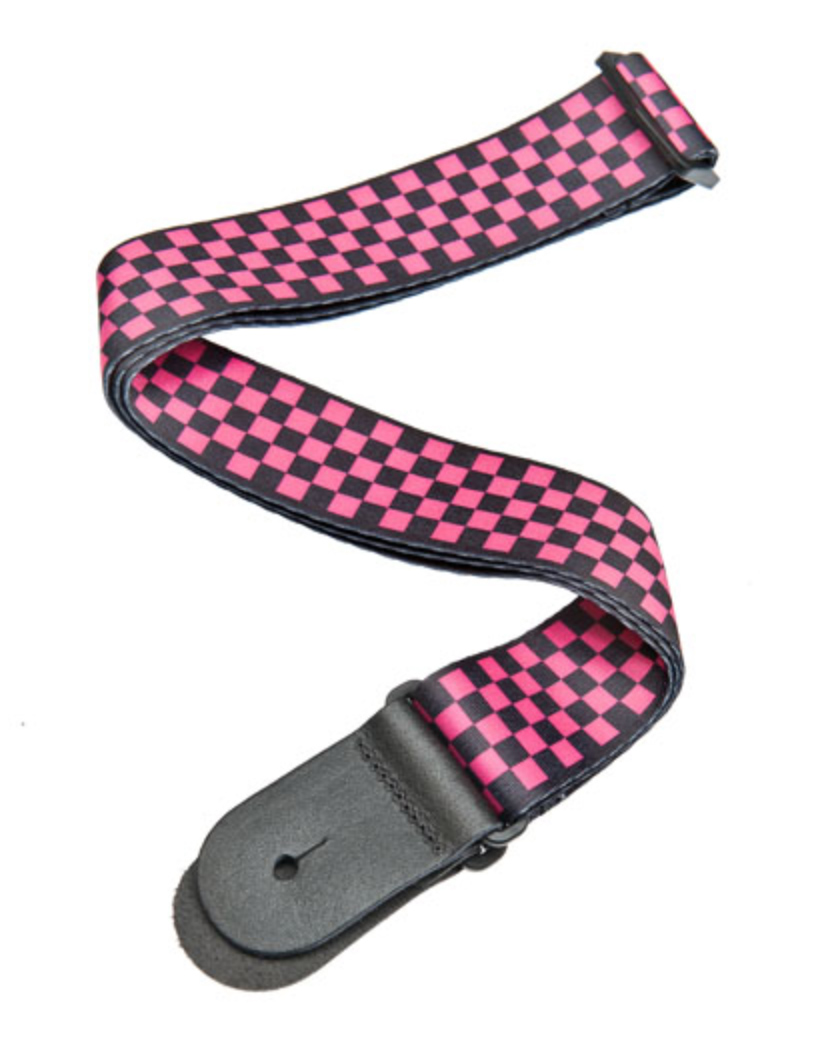 planet waves woven guitar strap sublimation printed pink/black