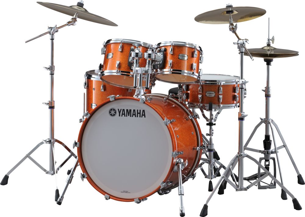 Yamaha Absolute Hybrid Maple Jazz Drum Set In Orange Sparkle Finish ...