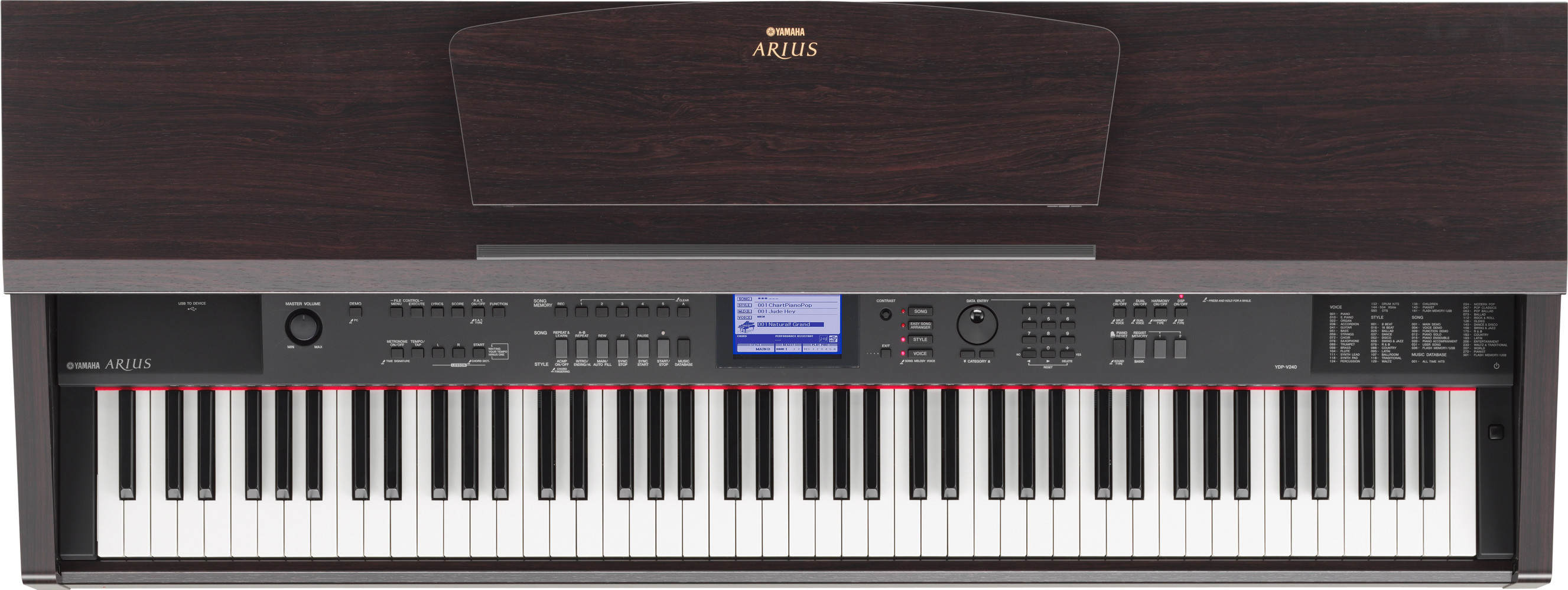 Yamaha Arius YDPV240 Digital Piano in Rosewood finish | Yamaha Music London